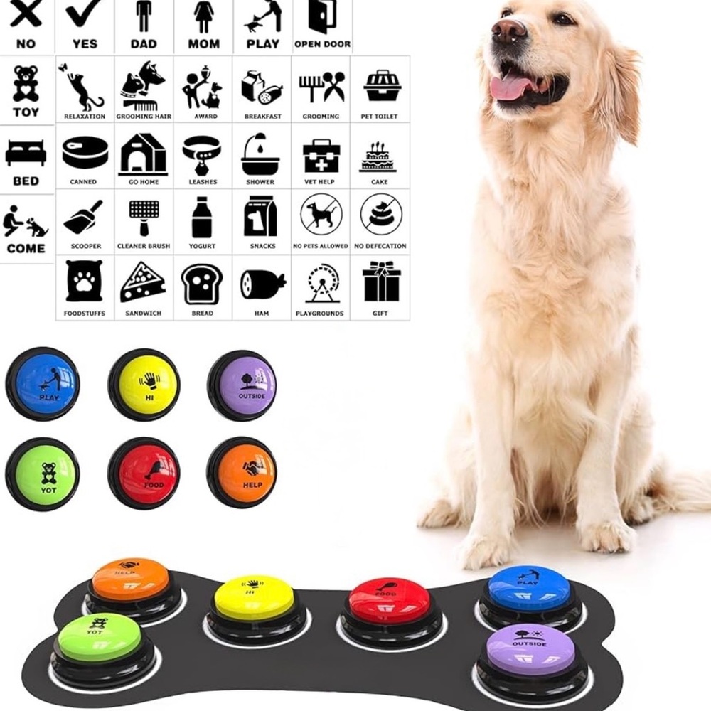 6 Pack Pet Talking Training Communication Dog Cat Recordable Buttons New NWOT